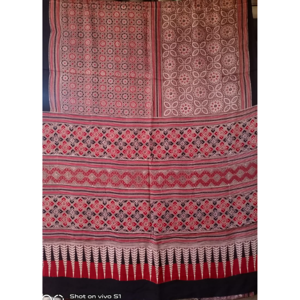 Ajrakh Block print Saree 